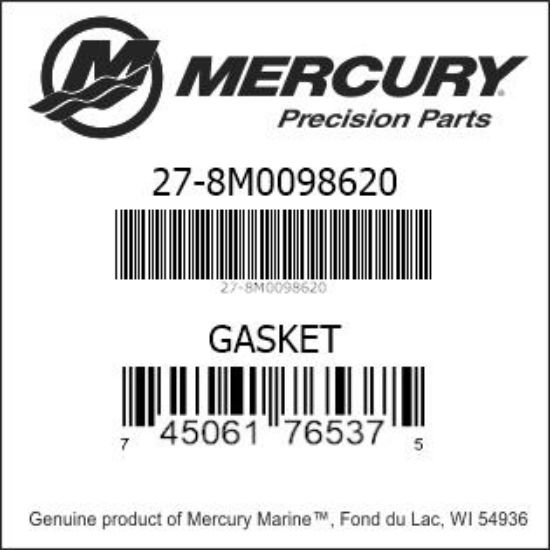 Bar codes for Mercury Marine part number 27-8M0098620