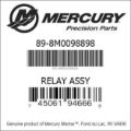 Bar codes for Mercury Marine part number 89-8M0098898