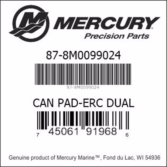 Bar codes for Mercury Marine part number 87-8M0099024