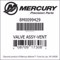 Bar codes for Mercury Marine part number 8M0099429