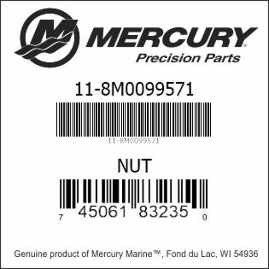 Bar codes for Mercury Marine part number 11-8M0099571