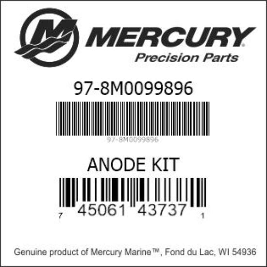 Bar codes for Mercury Marine part number 97-8M0099896
