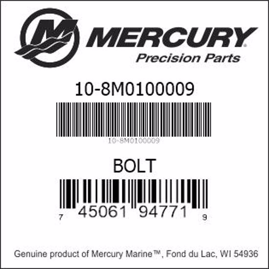 Bar codes for Mercury Marine part number 10-8M0100009
