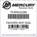 Bar codes for Mercury Marine part number 79-8M0101089