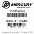 Bar codes for Mercury Marine part number 37-8M0102448
