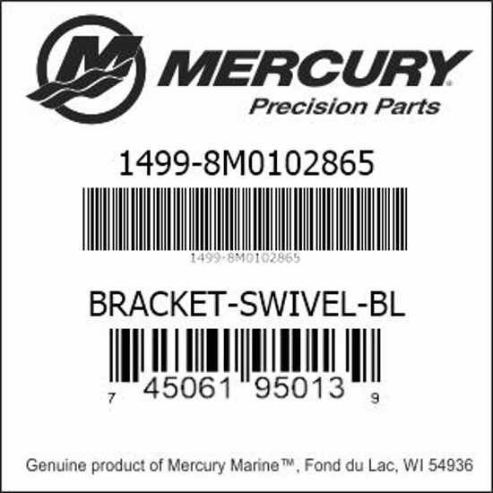 Bar codes for Mercury Marine part number 1499-8M0102865