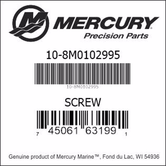 Bar codes for Mercury Marine part number 10-8M0102995