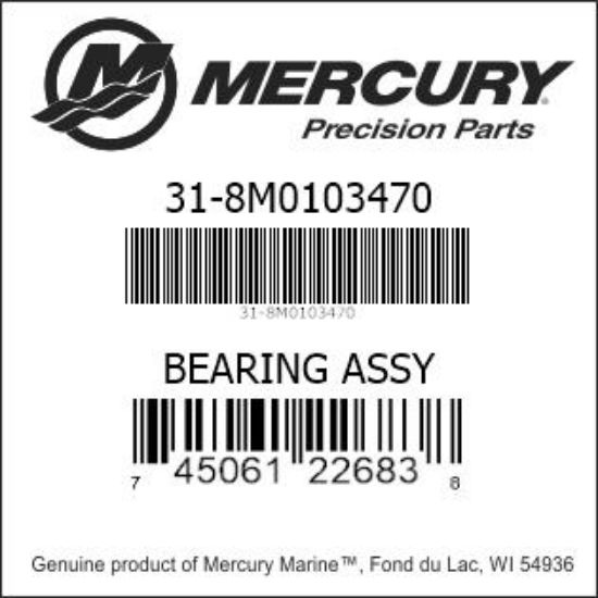 Bar codes for Mercury Marine part number 31-8M0103470