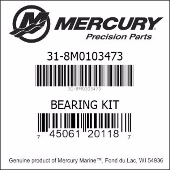 Bar codes for Mercury Marine part number 31-8M0103473
