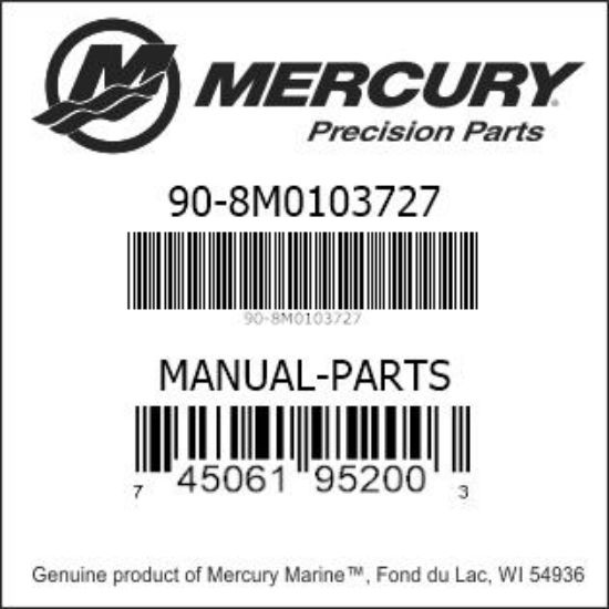 Bar codes for Mercury Marine part number 90-8M0103727