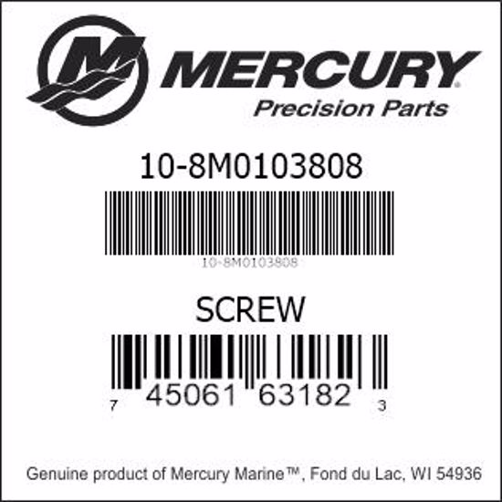 Bar codes for Mercury Marine part number 10-8M0103808