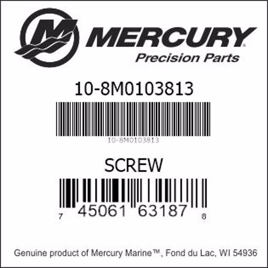 Bar codes for Mercury Marine part number 10-8M0103813