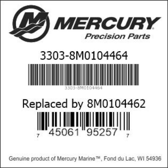 Bar codes for Mercury Marine part number 3303-8M0104464