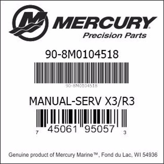 Bar codes for Mercury Marine part number 90-8M0104518