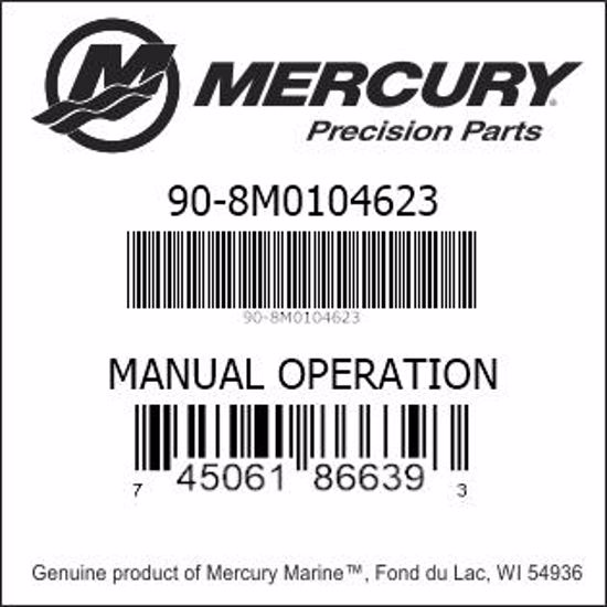 Bar codes for Mercury Marine part number 90-8M0104623