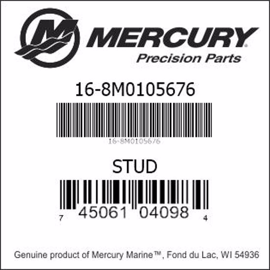 Bar codes for Mercury Marine part number 16-8M0105676
