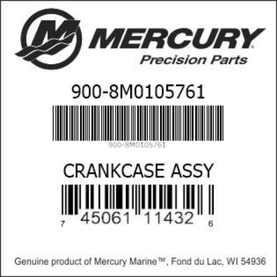 Bar codes for Mercury Marine part number 900-8M0105761