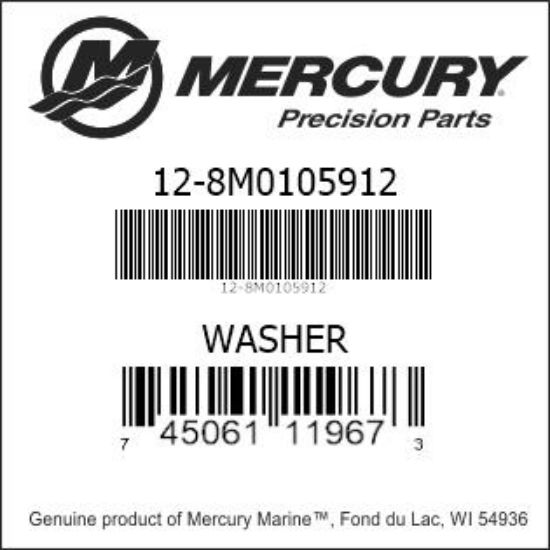 Bar codes for Mercury Marine part number 12-8M0105912