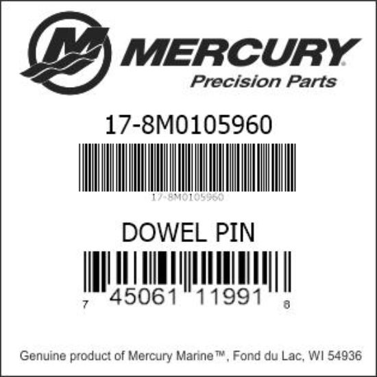 Bar codes for Mercury Marine part number 17-8M0105960