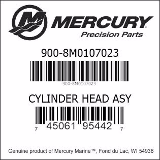 Bar codes for Mercury Marine part number 900-8M0107023
