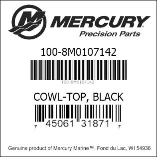 Bar codes for Mercury Marine part number 100-8M0107142