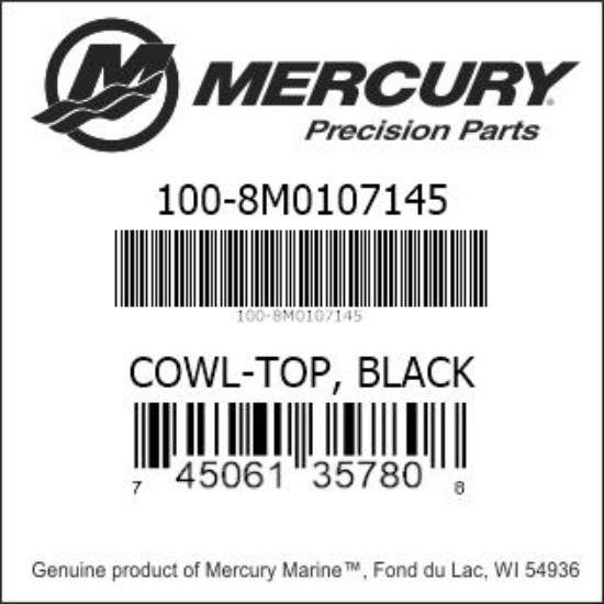 Bar codes for Mercury Marine part number 100-8M0107145