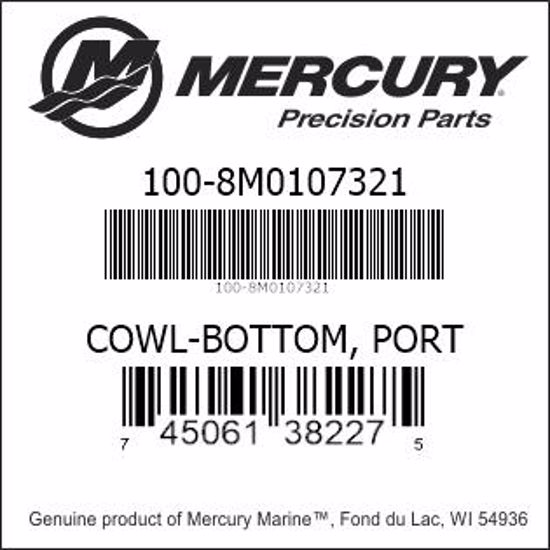Bar codes for Mercury Marine part number 100-8M0107321