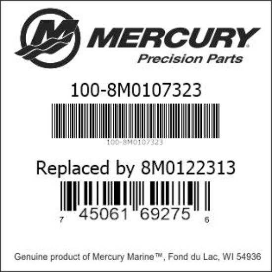 Bar codes for Mercury Marine part number 100-8M0107323