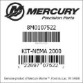 Bar codes for Mercury Marine part number 8M0107522
