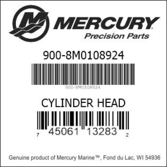 Bar codes for Mercury Marine part number 900-8M0108924