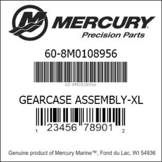 Bar codes for Mercury Marine part number 60-8M0108956
