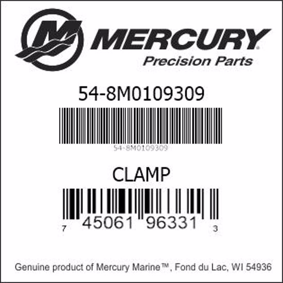 Bar codes for Mercury Marine part number 54-8M0109309
