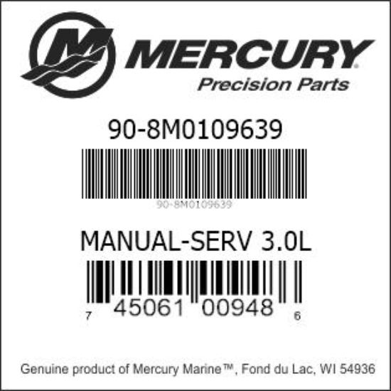 Bar codes for Mercury Marine part number 90-8M0109639
