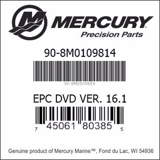 Bar codes for Mercury Marine part number 90-8M0109814