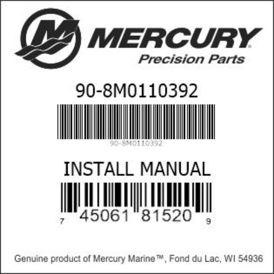 Bar codes for Mercury Marine part number 90-8M0110392