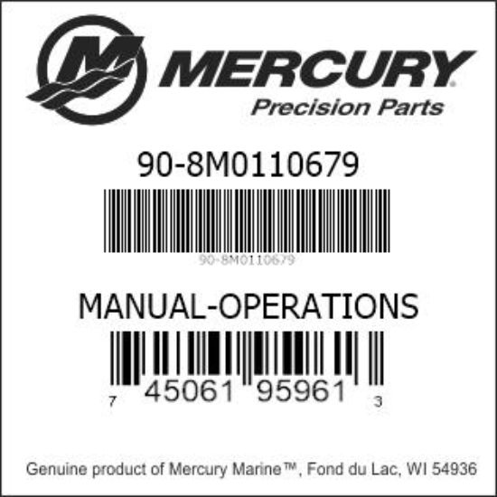 Bar codes for Mercury Marine part number 90-8M0110679