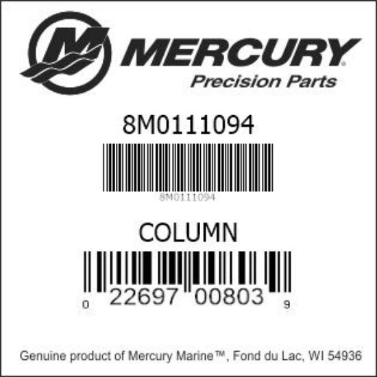Bar codes for Mercury Marine part number 8M0111094