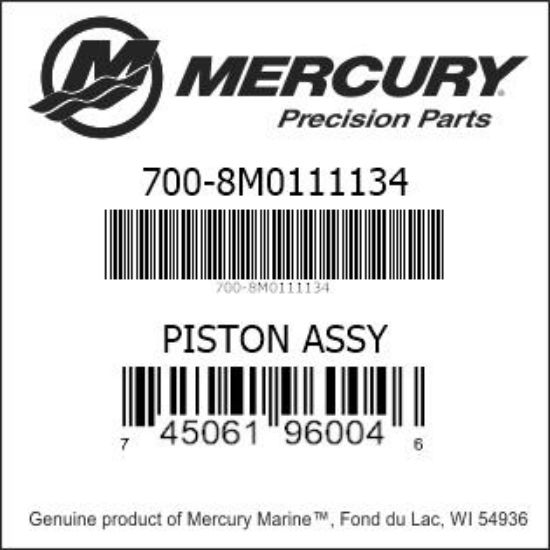 Bar codes for Mercury Marine part number 700-8M0111134