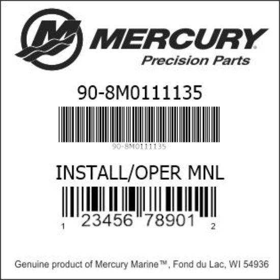 Bar codes for Mercury Marine part number 90-8M0111135
