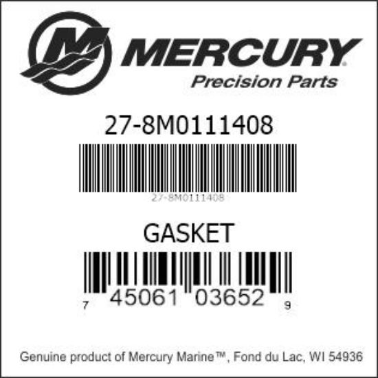 Bar codes for Mercury Marine part number 27-8M0111408