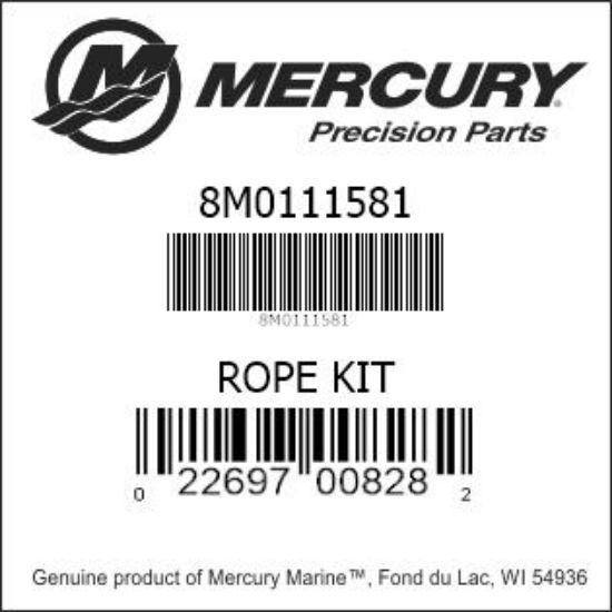 Bar codes for Mercury Marine part number 8M0111581