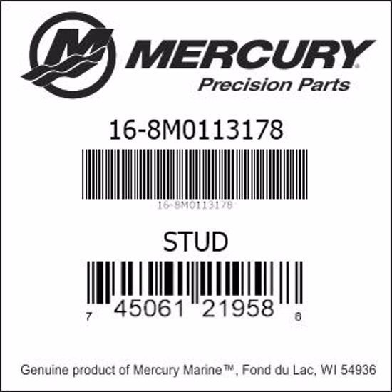 Bar codes for Mercury Marine part number 16-8M0113178