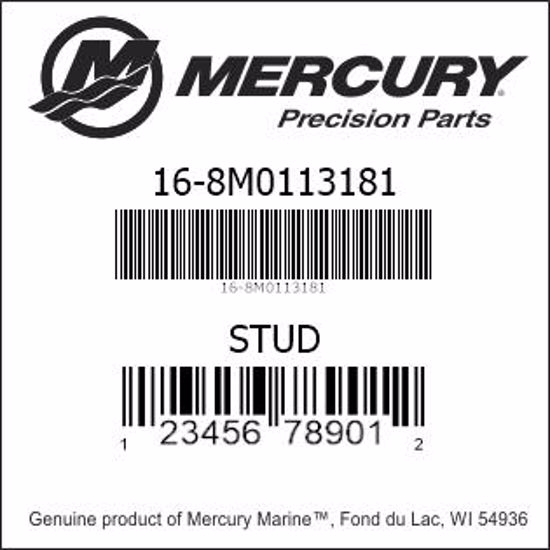 Bar codes for Mercury Marine part number 16-8M0113181