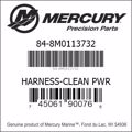 Bar codes for Mercury Marine part number 84-8M0113732