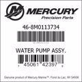 Bar codes for Mercury Marine part number 46-8M0113734