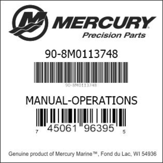 Bar codes for Mercury Marine part number 90-8M0113748