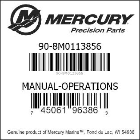 Bar codes for Mercury Marine part number 90-8M0113856
