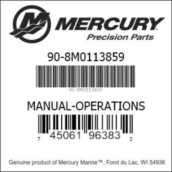 Bar codes for Mercury Marine part number 90-8M0113859