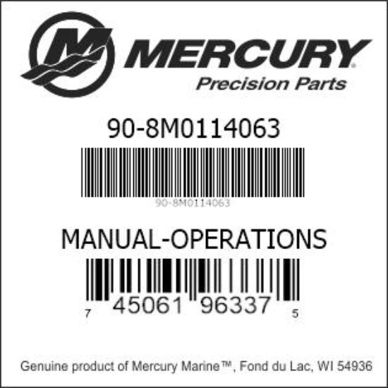 Bar codes for Mercury Marine part number 90-8M0114063