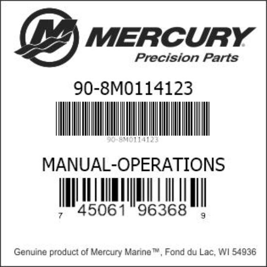 Bar codes for Mercury Marine part number 90-8M0114123